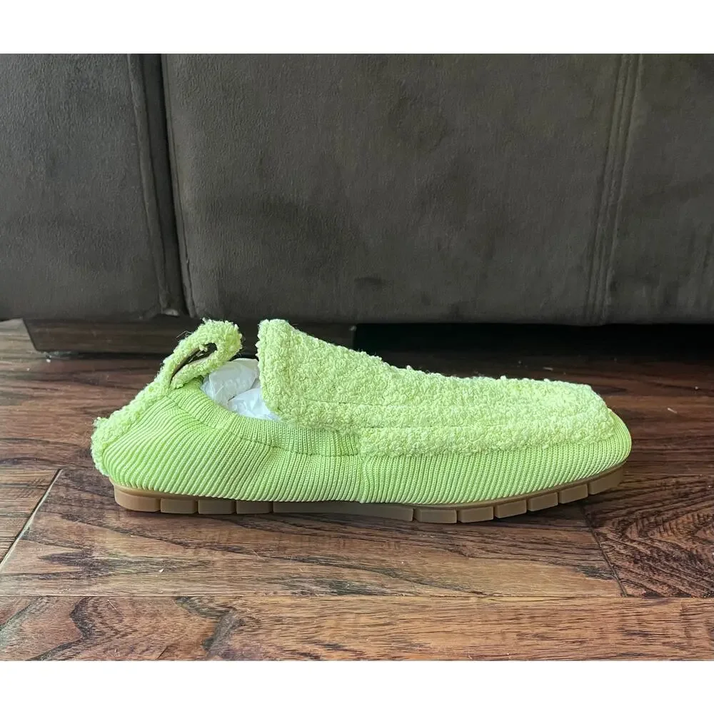 $1095 NIB Bottega Veneta Men's Lime Green Terry Cloth Knit Slip-On Loafers 41(8)